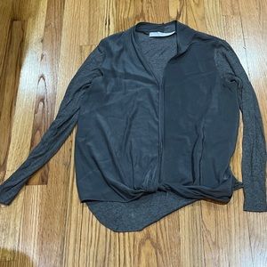 Lola & Sophie Women Gray Long Sleeve Blouse M